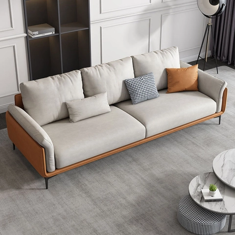 ghe sofa vang da ket hop ni hien dai sf 005